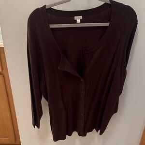 Chico's Dark Brown Button-Down Shirt